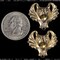 Antiqued Brass Large Screaming Bat Three Ring Connectors - Set of Two - AB-3C31